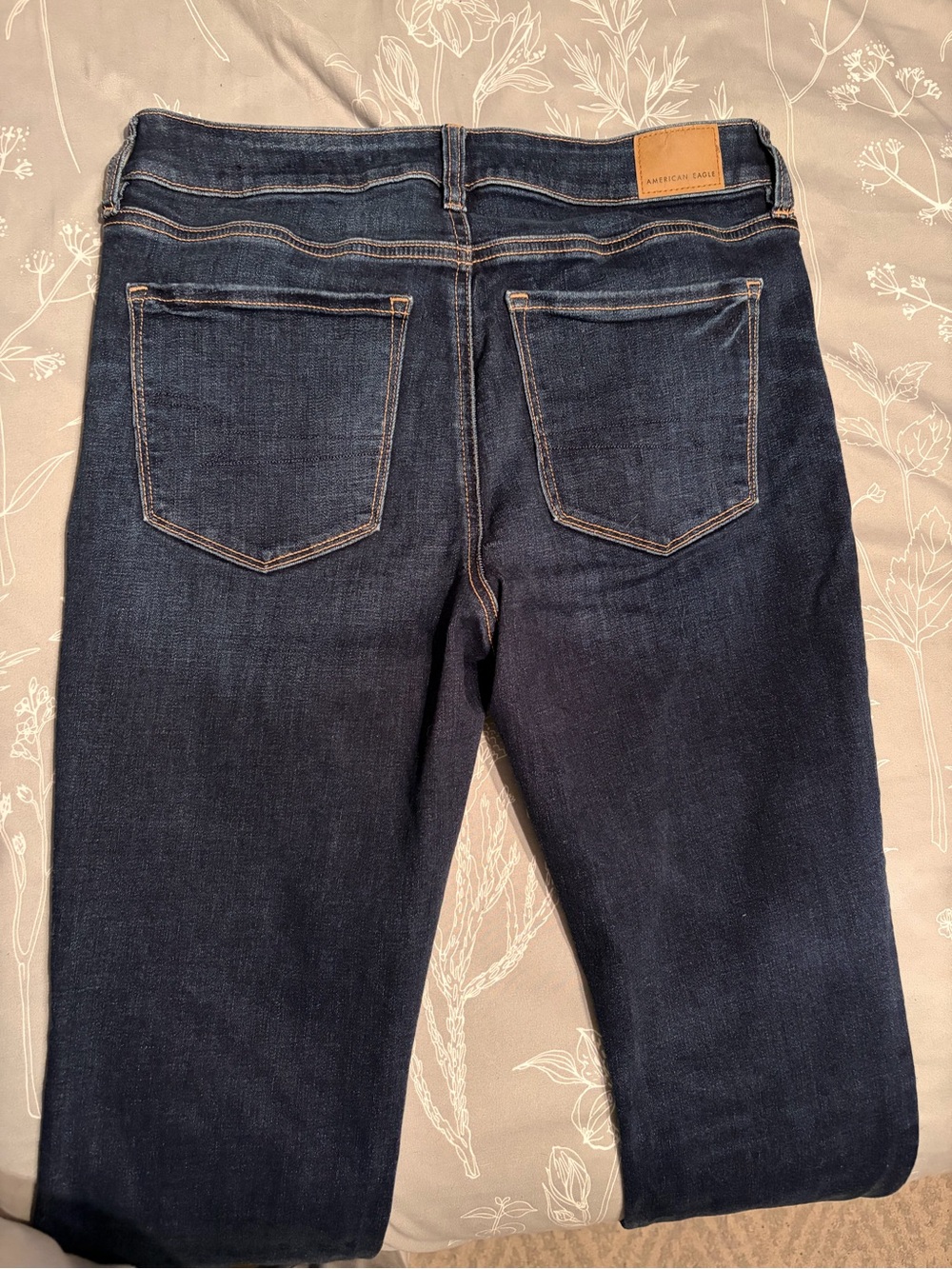 American Eagle Outfitters Slim Straight Dark Blue Jeans - Picture 4 of 8